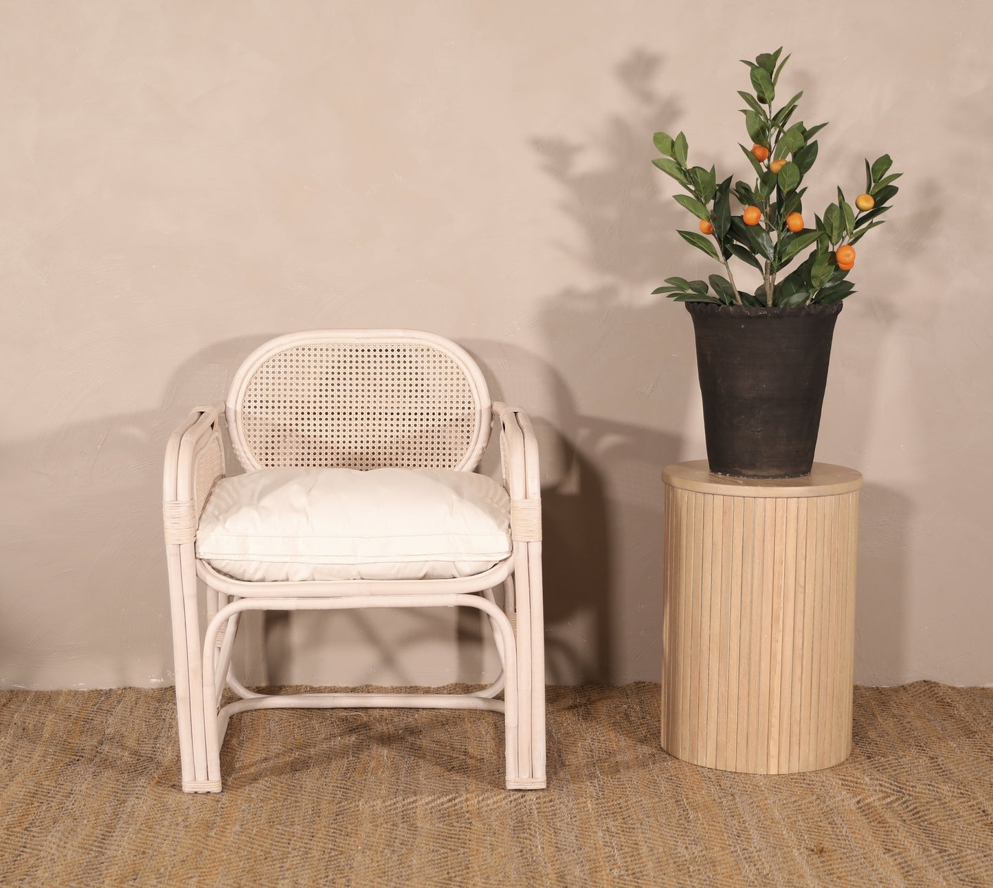 Glory Webbing fåtölj i rotting - Whitewash