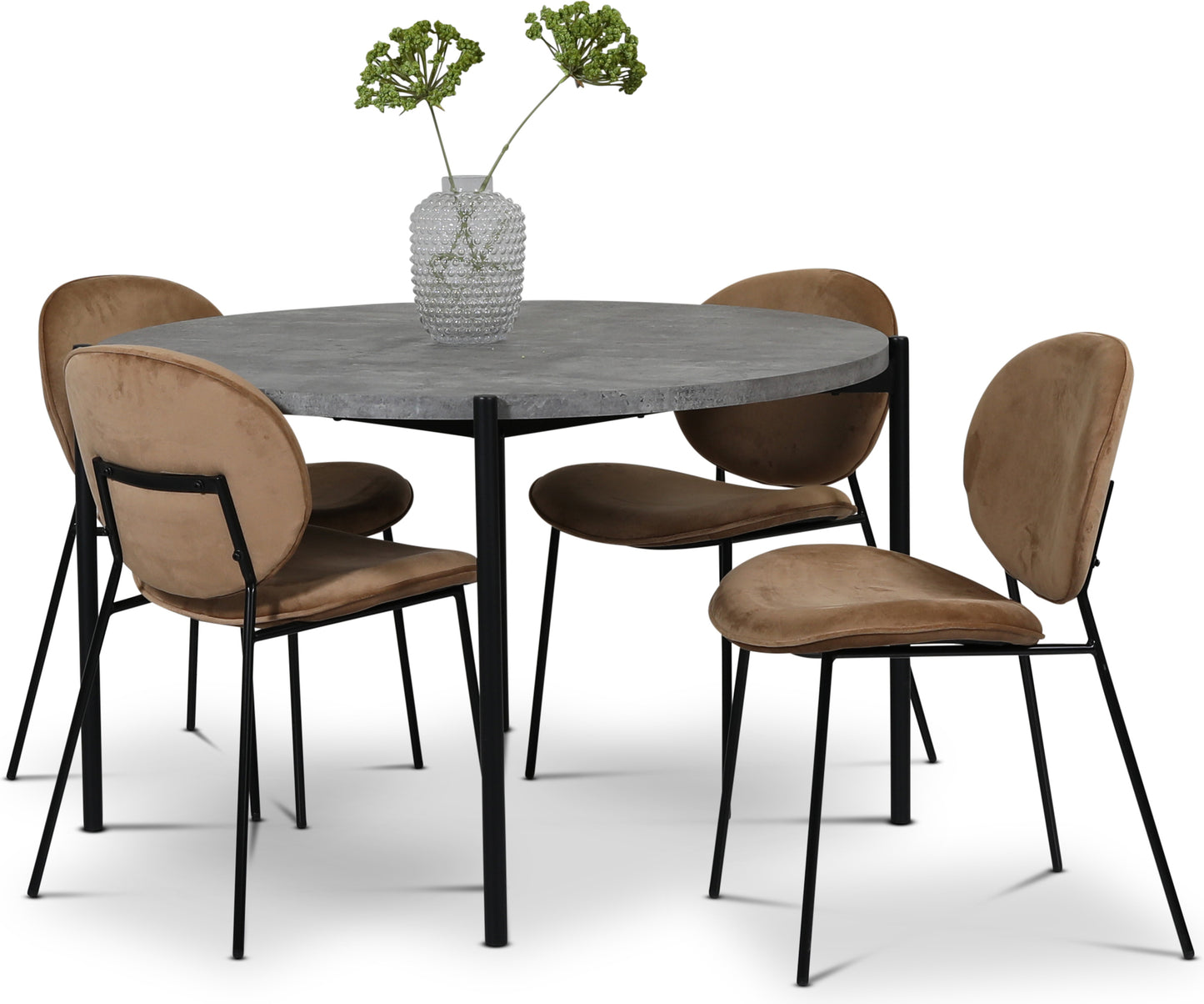 Palle stol i sammet - Brun