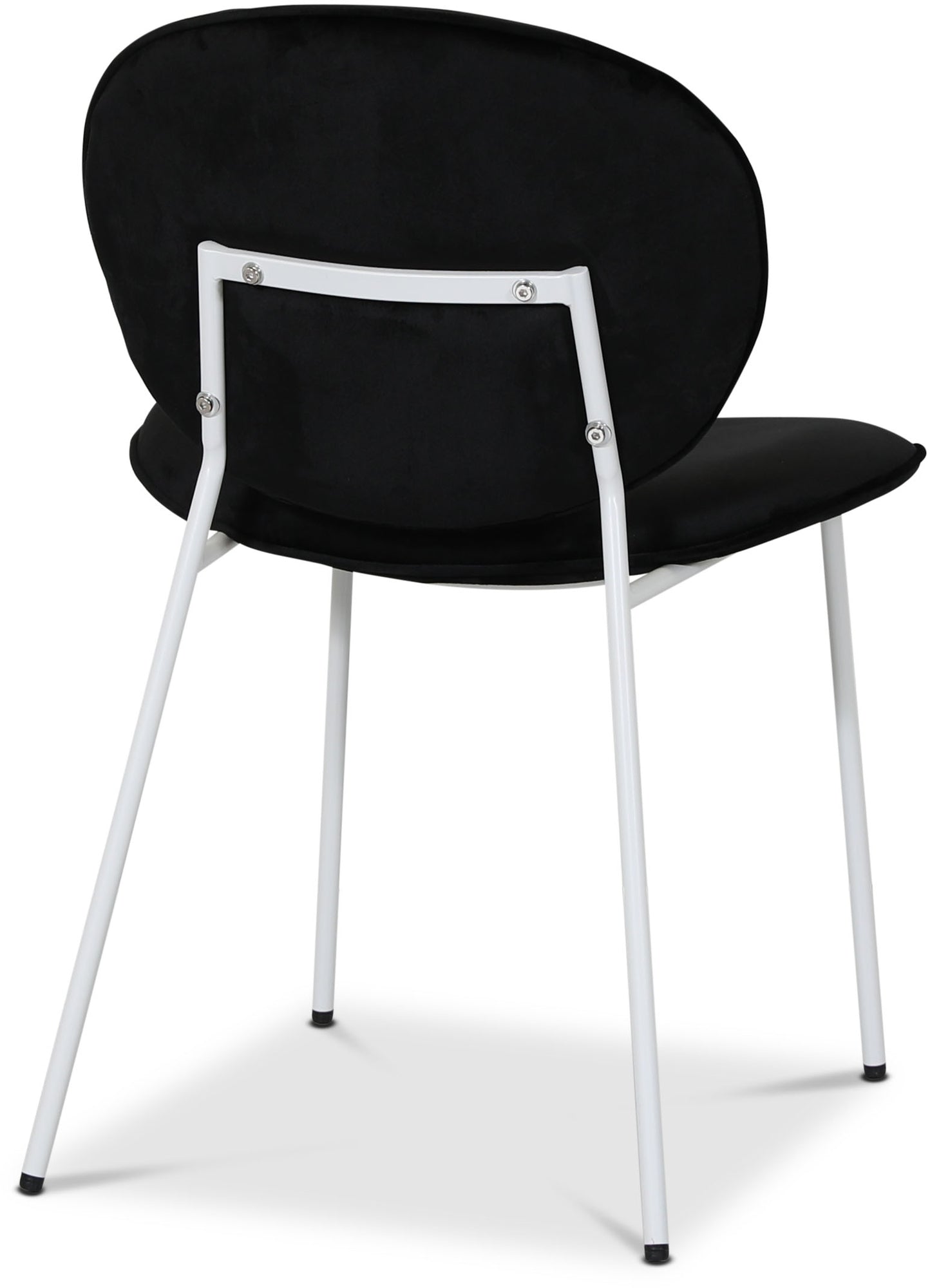 Palle stol i svart sammet med vita ben