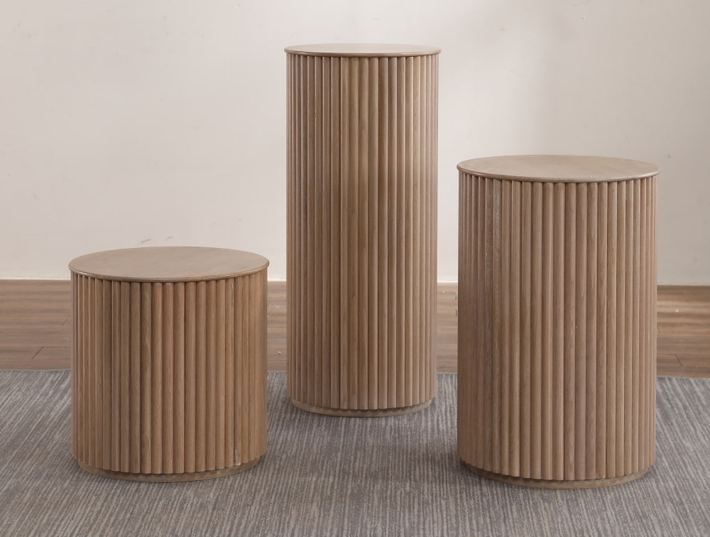 Cylinder sidobord Ø40 cm - Whitewash