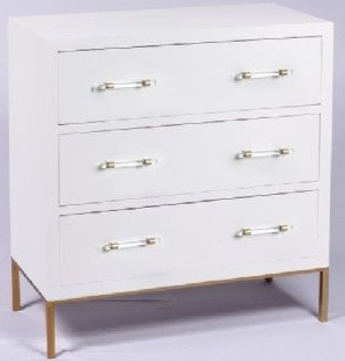 Viol vit byrå med guldben