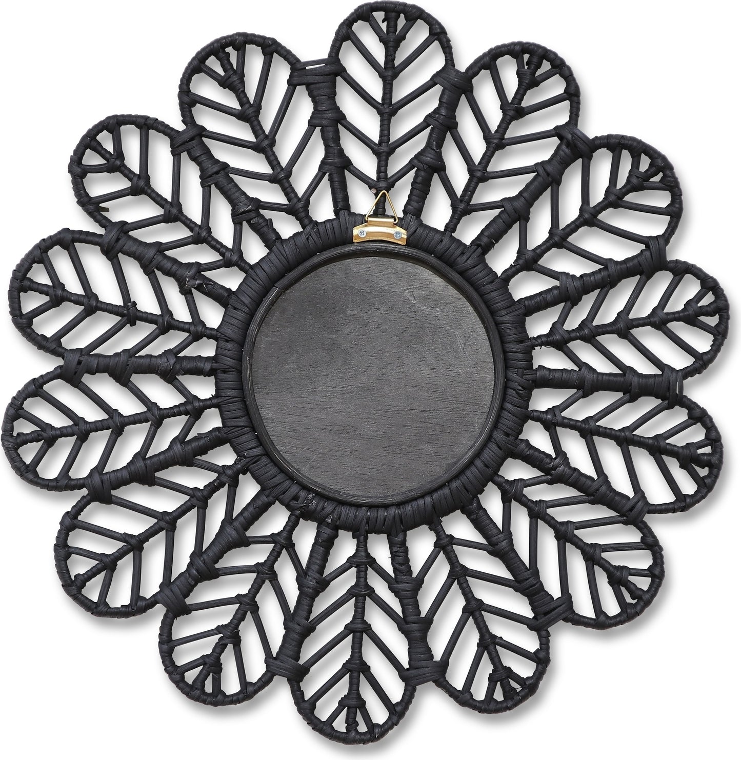 Peacock svart rund spegel Ø90 cm