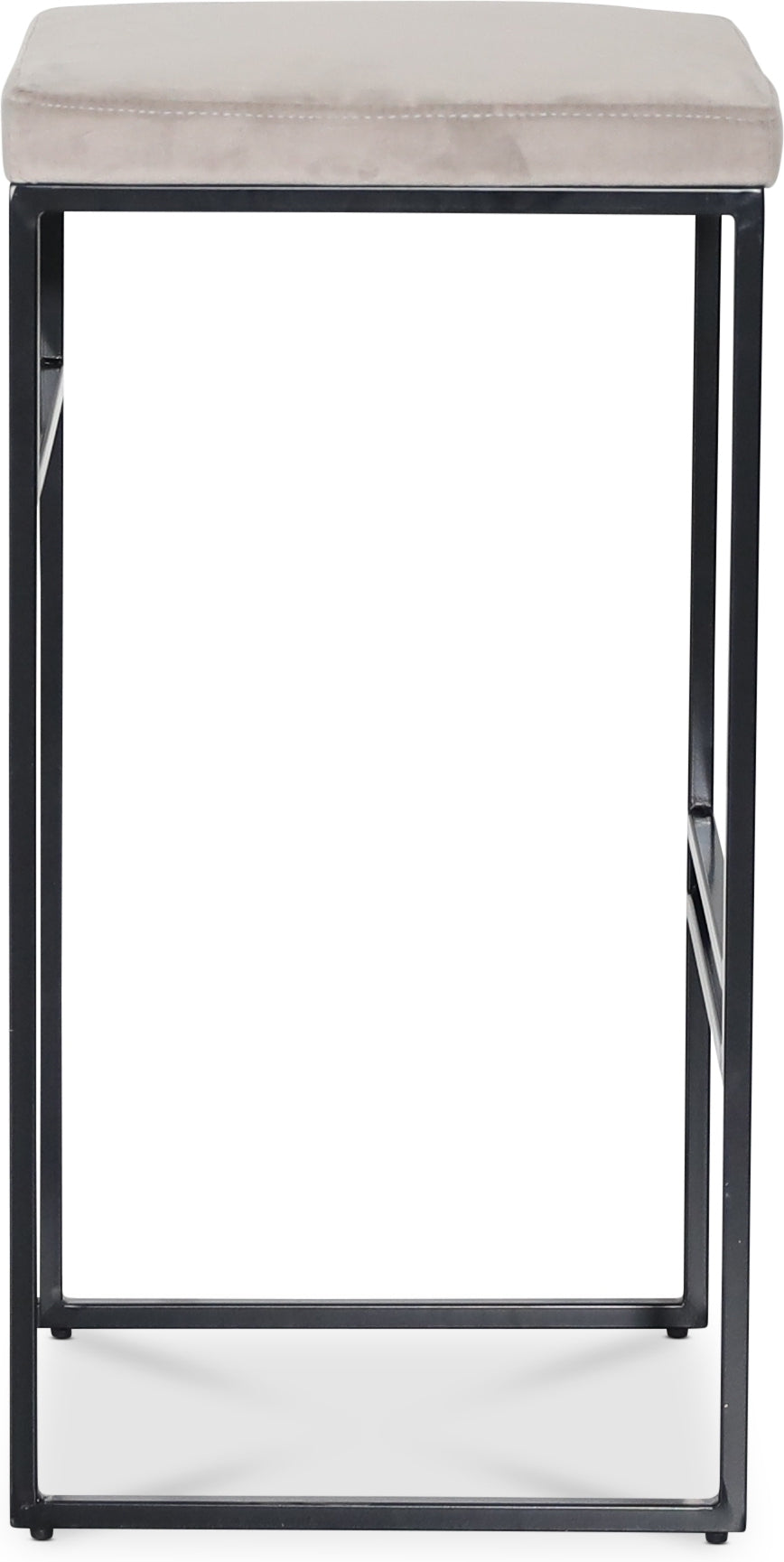 Stage barstol - Gråbeige sammet / svart