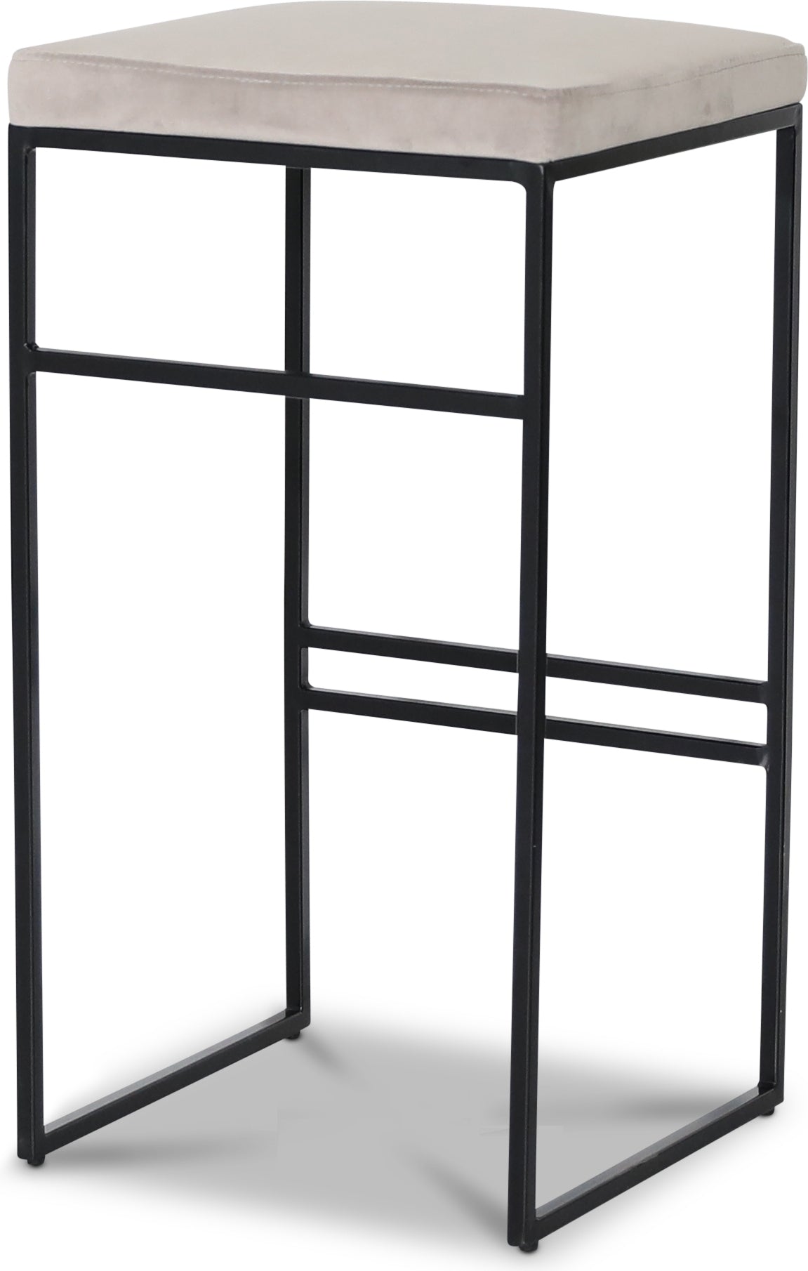 Stage barstol - Gråbeige sammet / svart