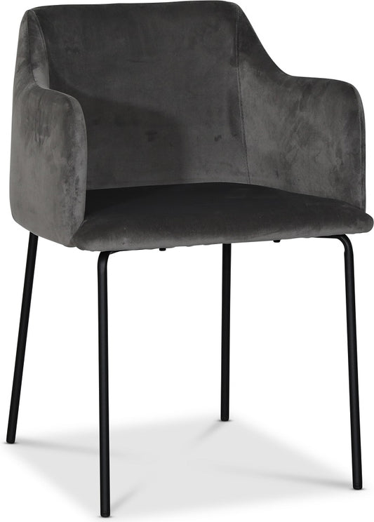 York Karmstol i grå sammet