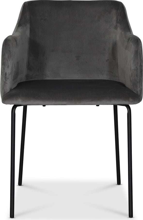 York Karmstol i grå sammet