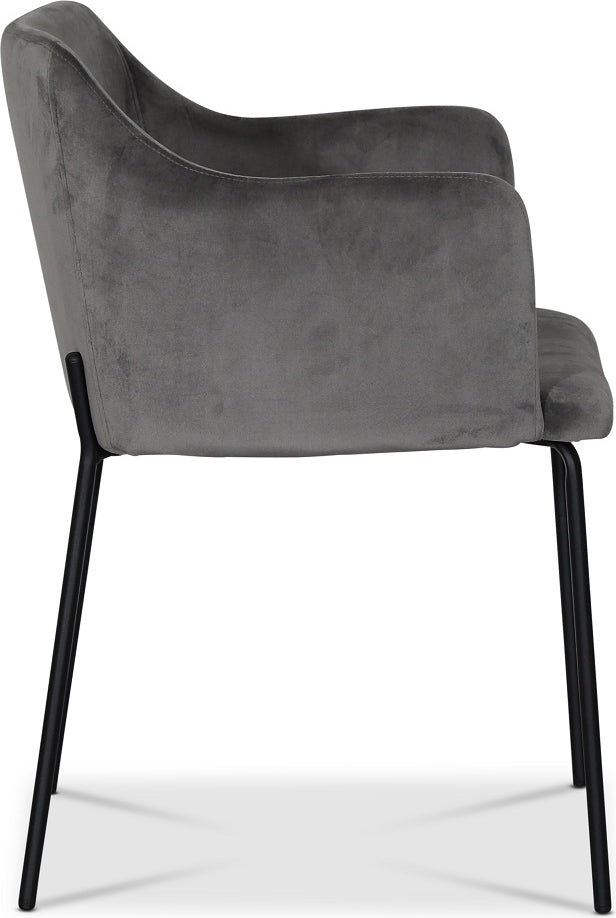 York Karmstol i grå sammet