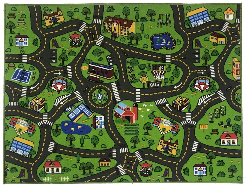 Barnmatta Trafikmatta 1 Tuftad - 133x175 cm