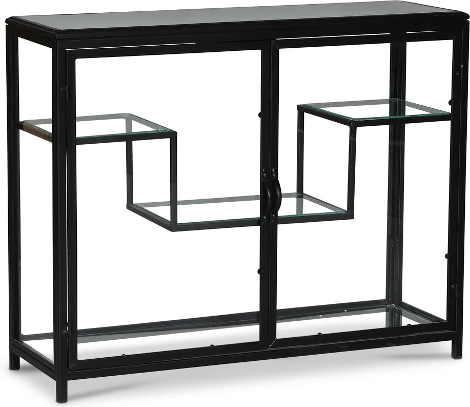 Winchester skåp - Svart metall / Glas