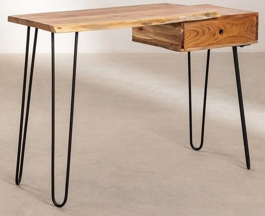 Woodcraft skrivbord med låda 120 x 40 cm - Vintage mango