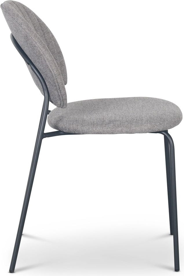 Hogrän stol - Grått tyg/svart