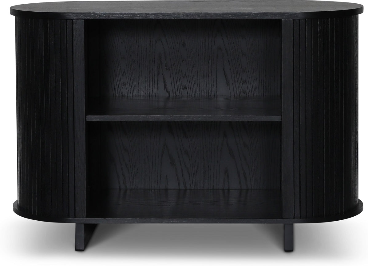 Nova låg bokhylla i svartbetsad ek 120x80 cm