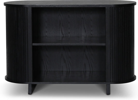 Nova låg bokhylla i svartbetsad ek 120x80 cm