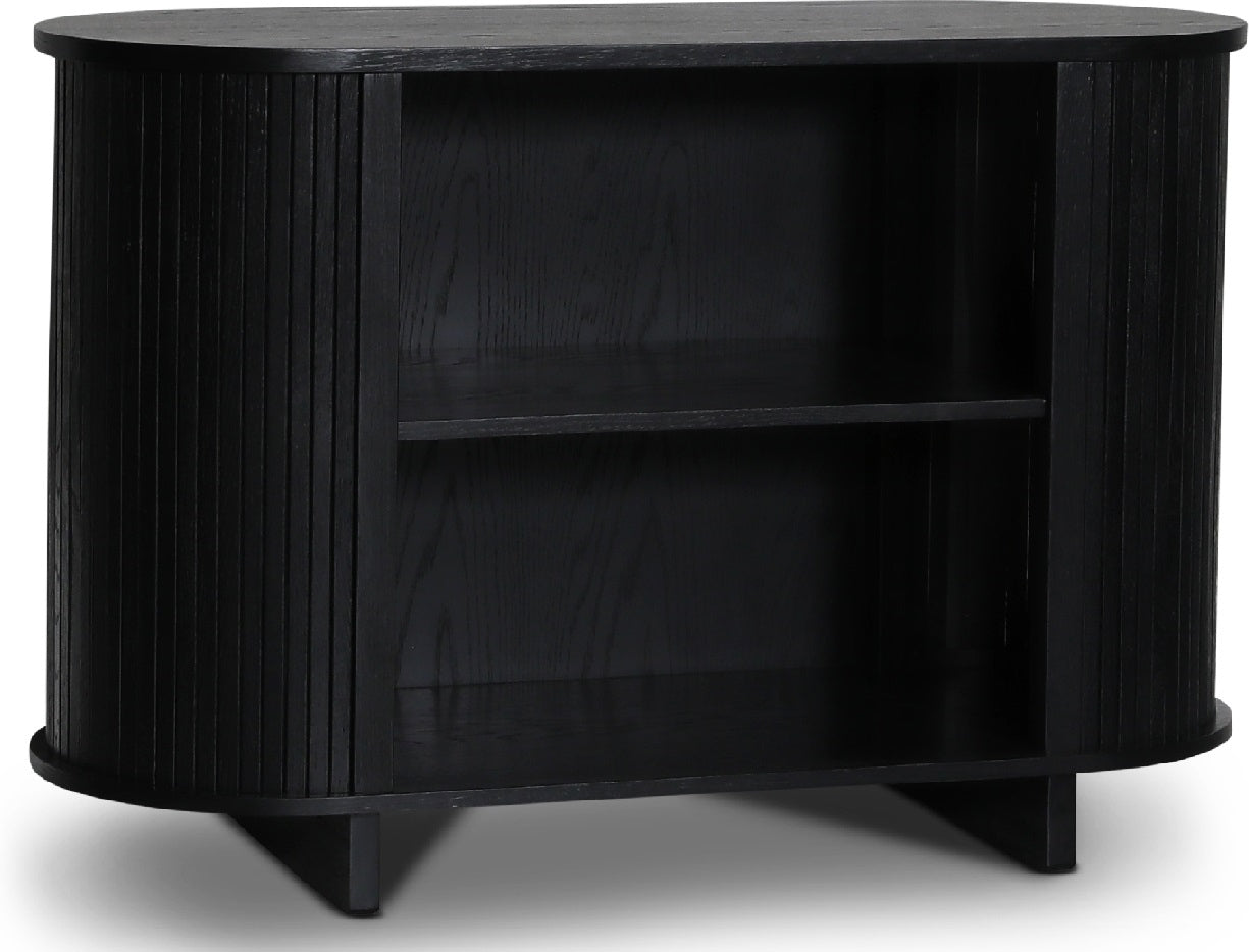 Nova låg bokhylla i svartbetsad ek 120x80 cm