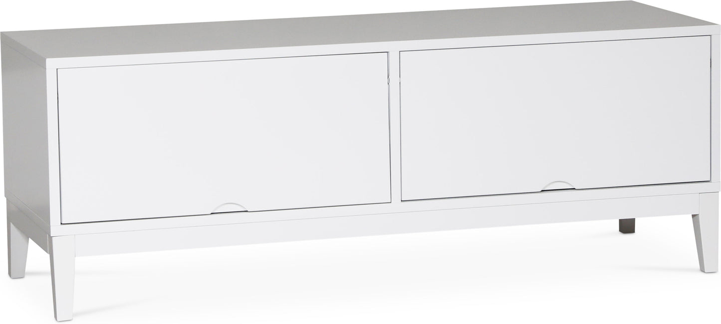 Borgholm vit mediabänk 126x45 cm