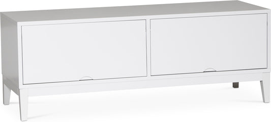 Borgholm vit mediabänk 126x45 cm
