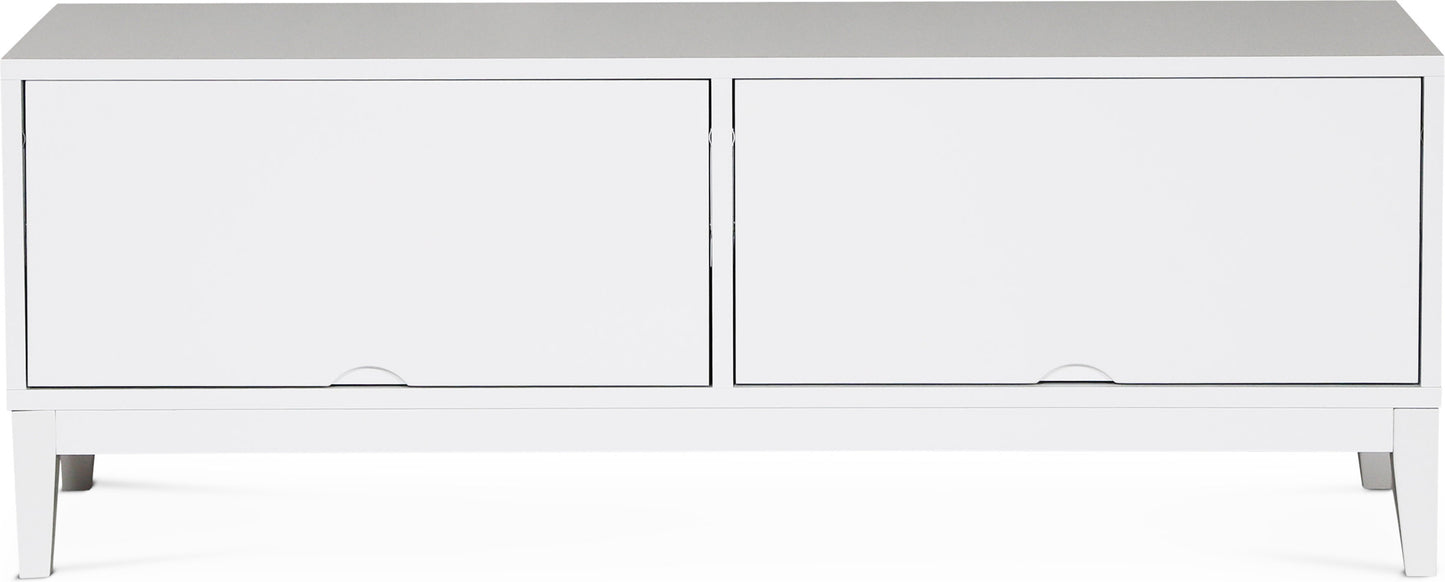 Borgholm vit mediabänk 126x45 cm