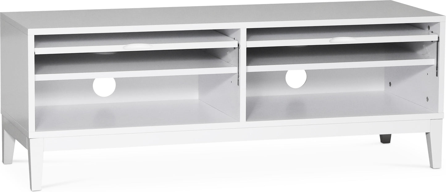 Borgholm vit mediabänk 126x45 cm