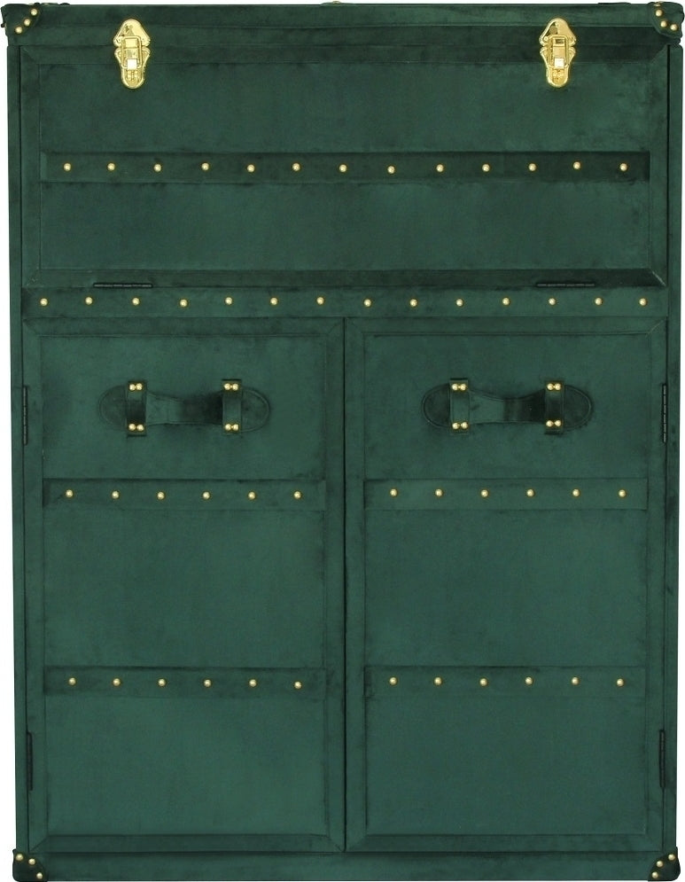 Petit Premium barskåp med spegel - Grön sammet