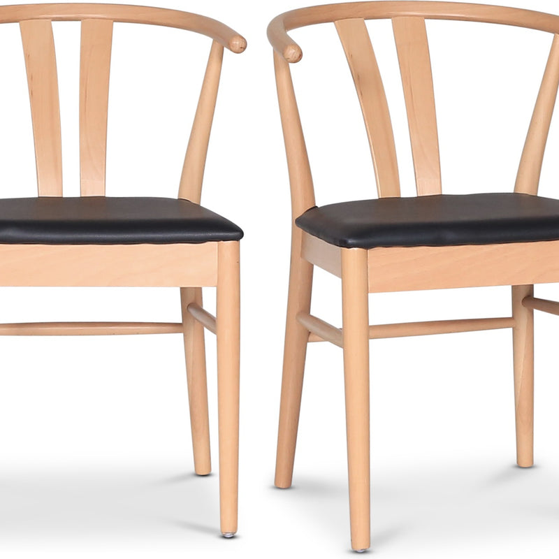 Astrid matstol med svart PU sits