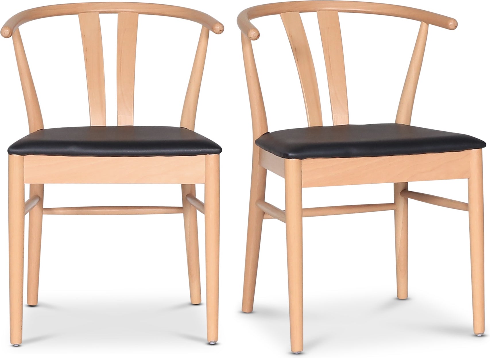 Astrid matstol med svart PU sits