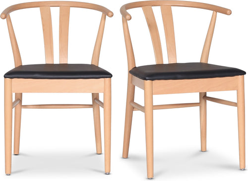 Astrid matstol med svart PU sits