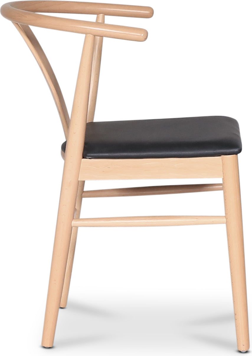 Astrid matstol med svart PU sits