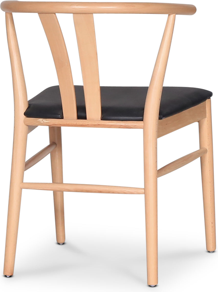 Astrid matstol med svart PU sits