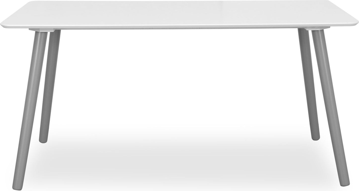Rosvik vitt matbord med grå ben