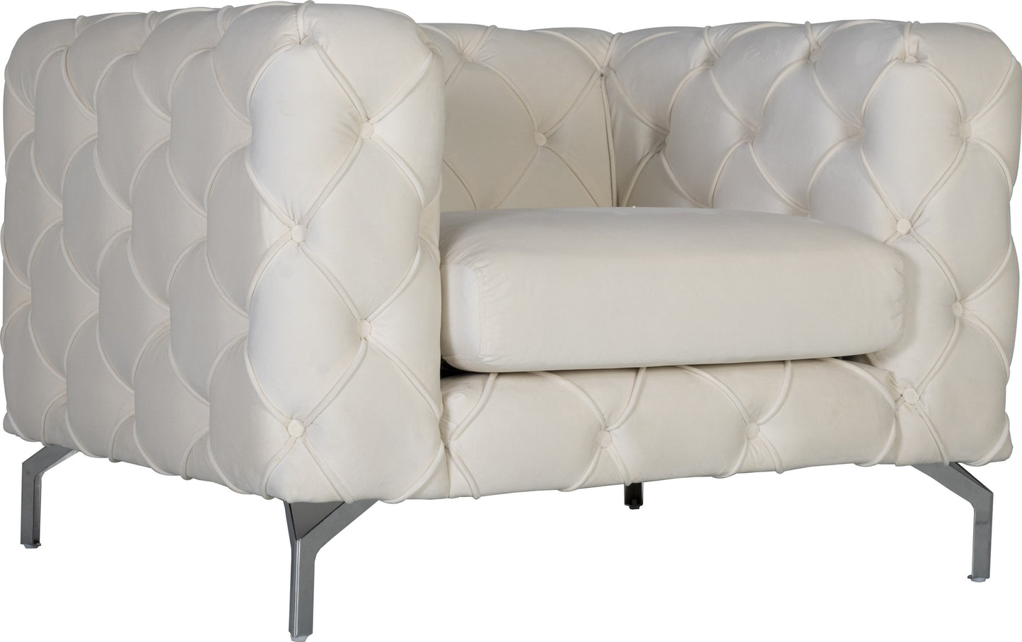 Como fåtölj i beige sammet