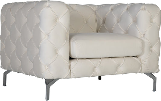 Como fåtölj i beige sammet