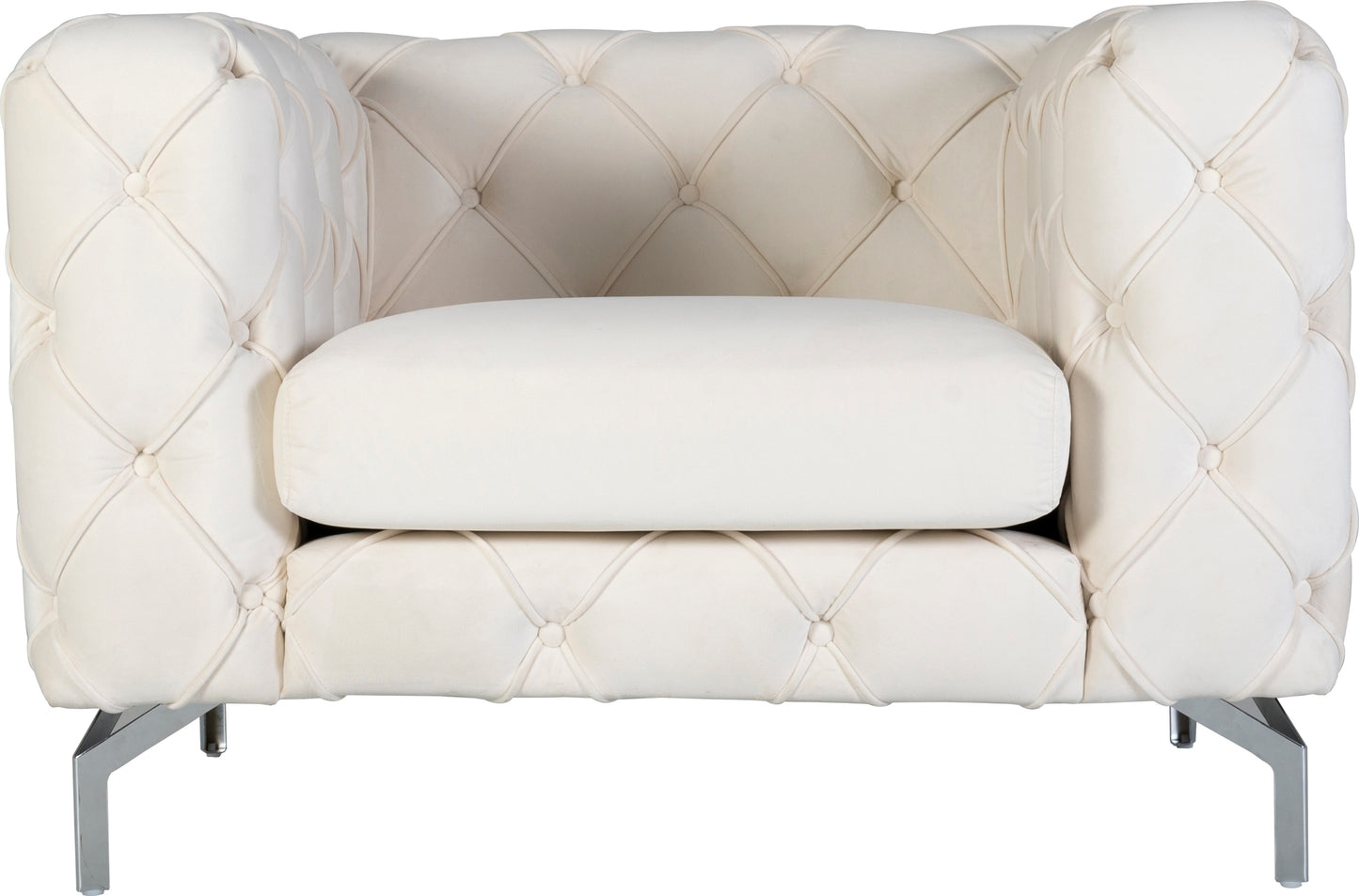 Como fåtölj i beige sammet