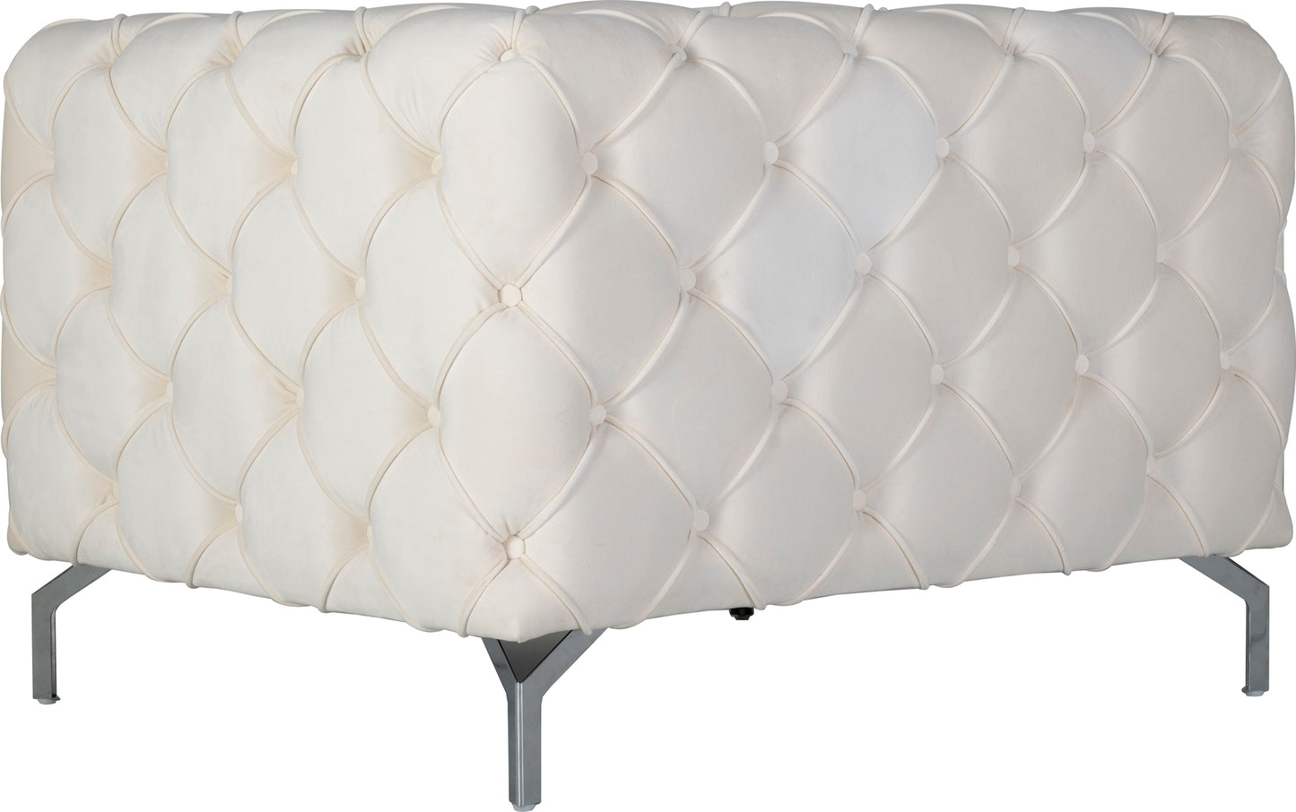 Como fåtölj i beige sammet