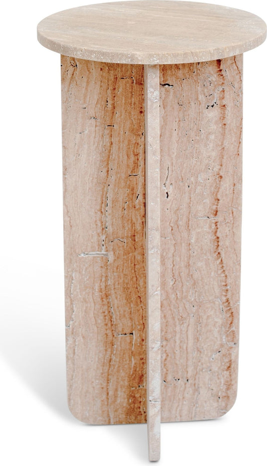 Travertin piedestal toppskiva diameter 40 cm