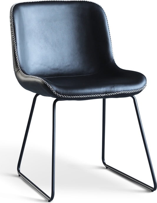 Texas stol i svart PU med ljus kontrastsöm