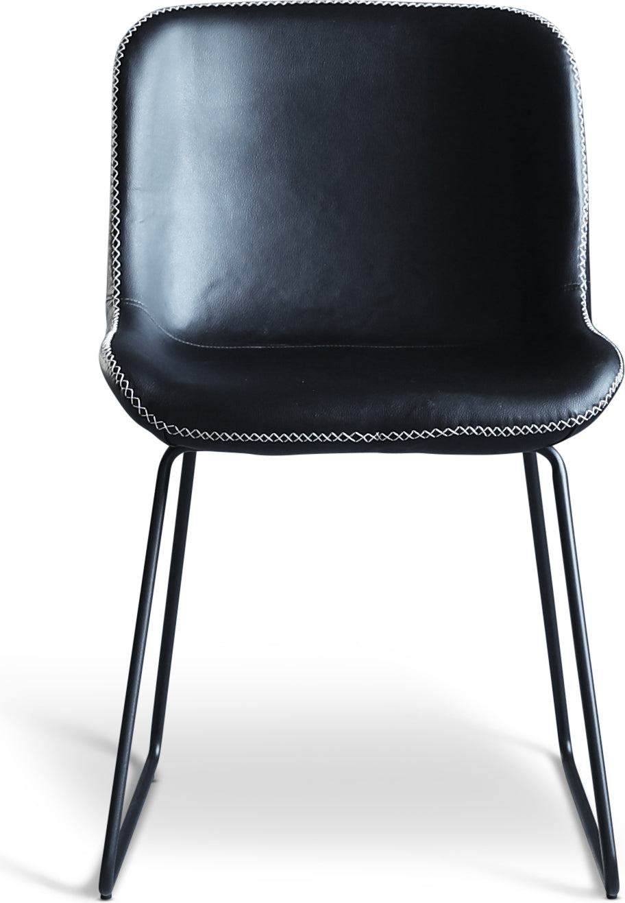 Texas stol i svart PU med ljus kontrastsöm