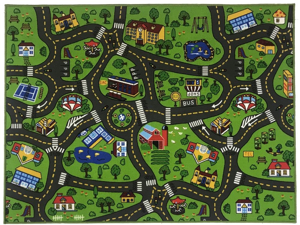 Barnmatta Trafikmatta 1 Tuftad - 133x175 cm