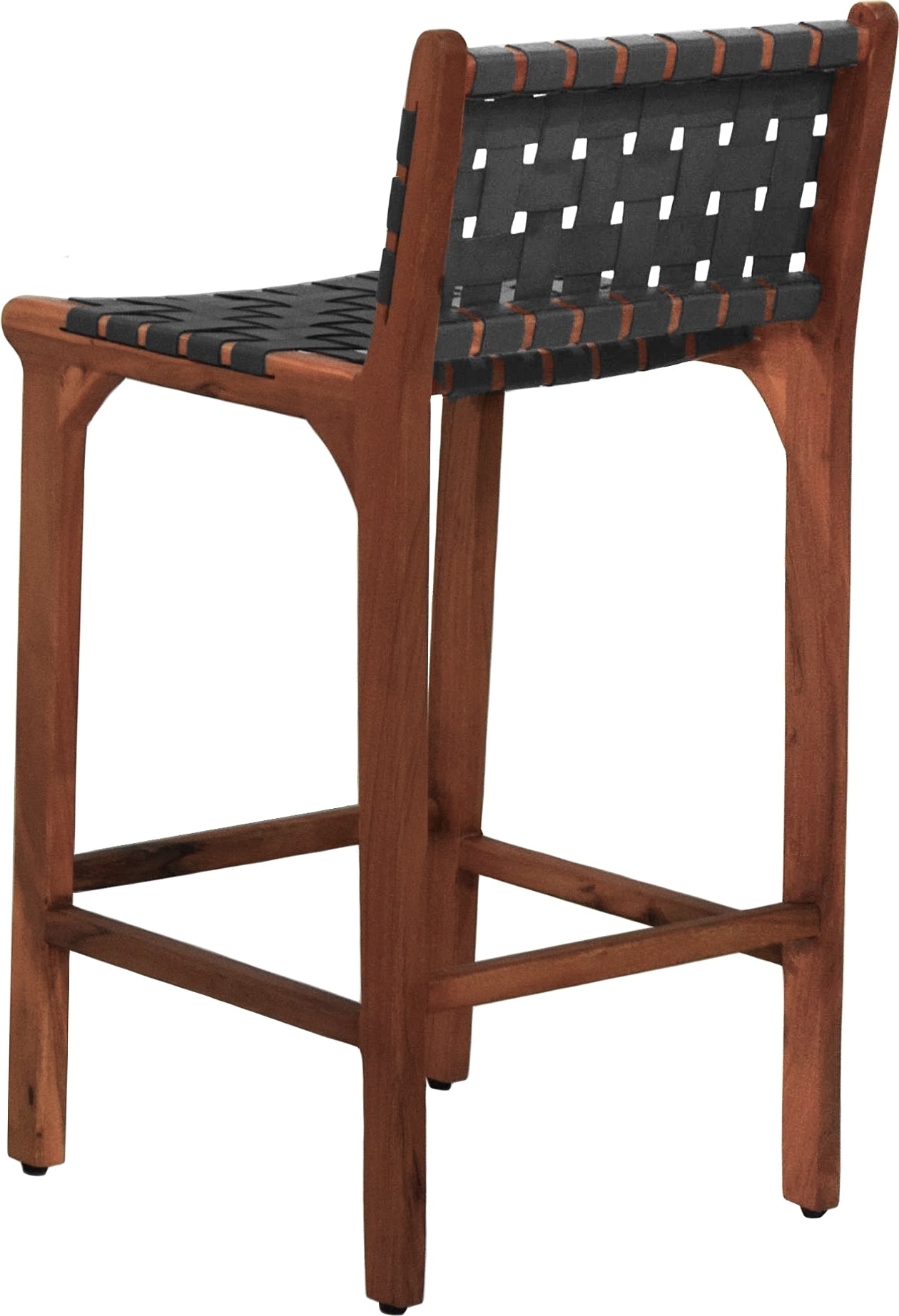 Porto Bello Barstol Teak / Svart Anilinläder