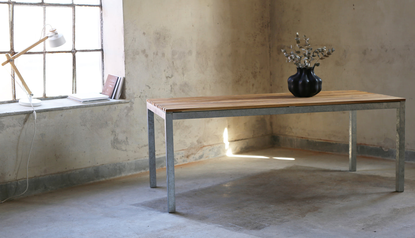 Alva utebord stål teak 190 cm - Kolli 2