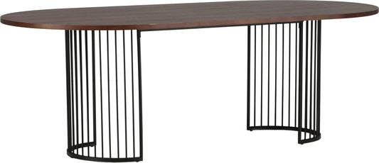 Hamneskär matbord 220 x 110 cm - Svart/valnöt