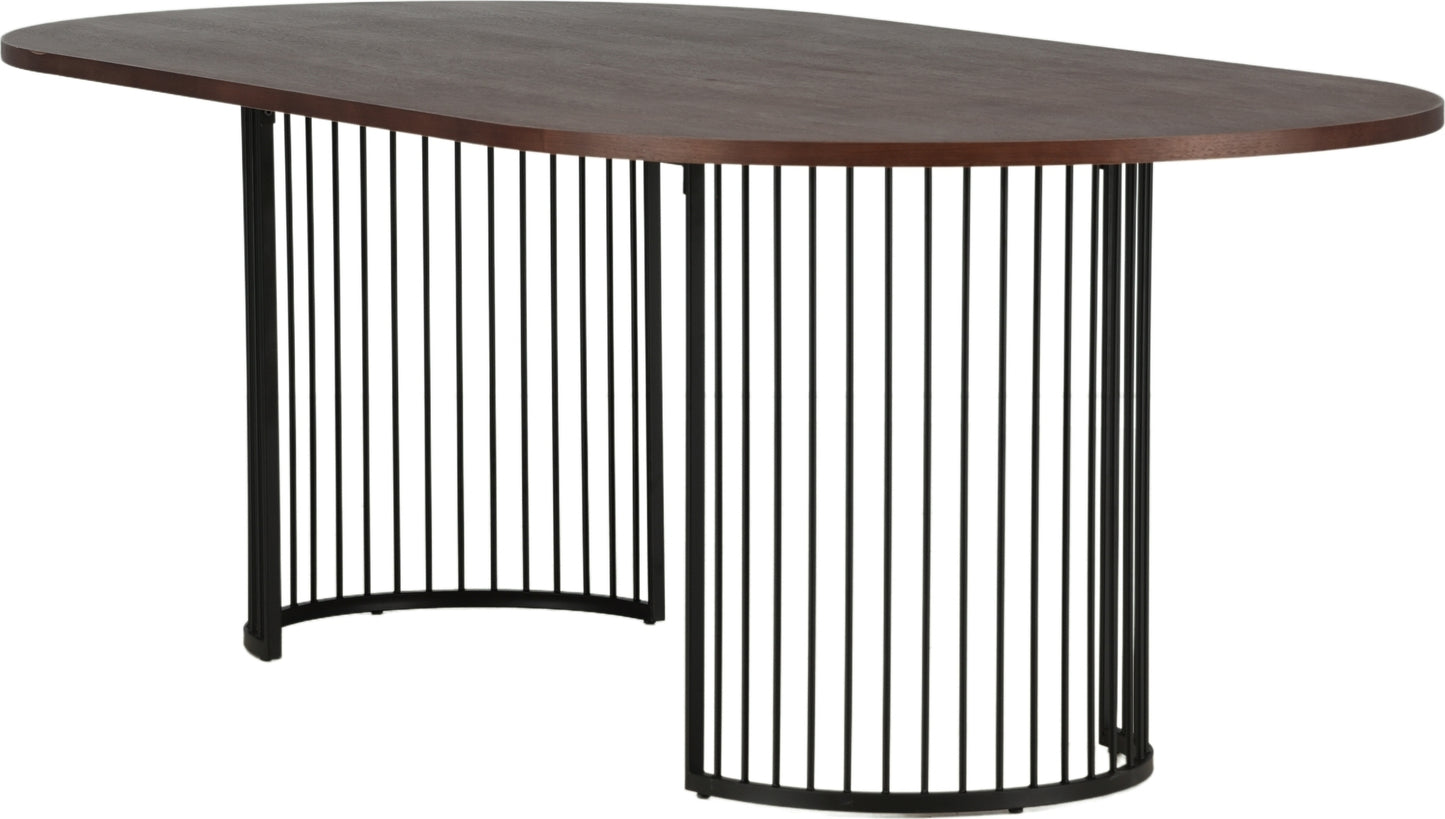 Hamneskär matbord 220 x 110 cm - Svart/valnöt