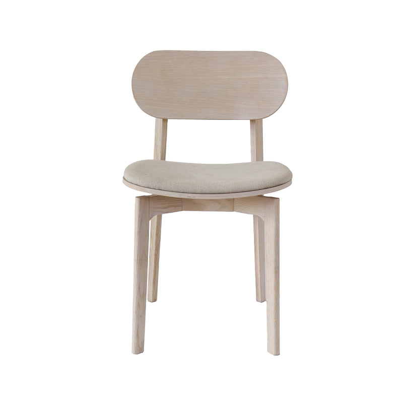 Beata stol vitoljad ek/beige tyg 48×45×78 cm