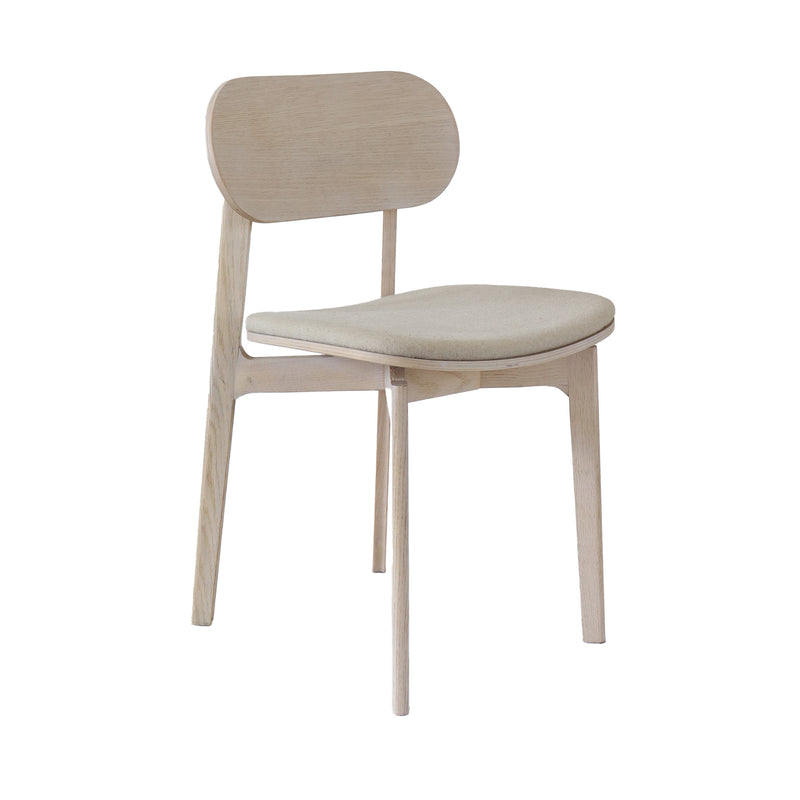 Beata stol vitoljad ek/beige tyg 48×45×78 cm