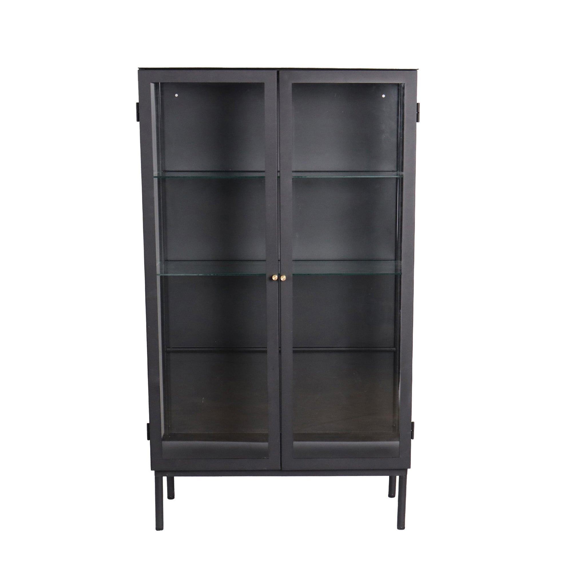 Cliff vitrinskåp svart metall/glas 80×37×140 cm