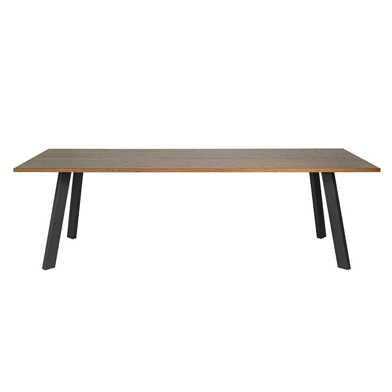 Dino matbord 240x95, brunbetsad ekfanér/svarta metall ben