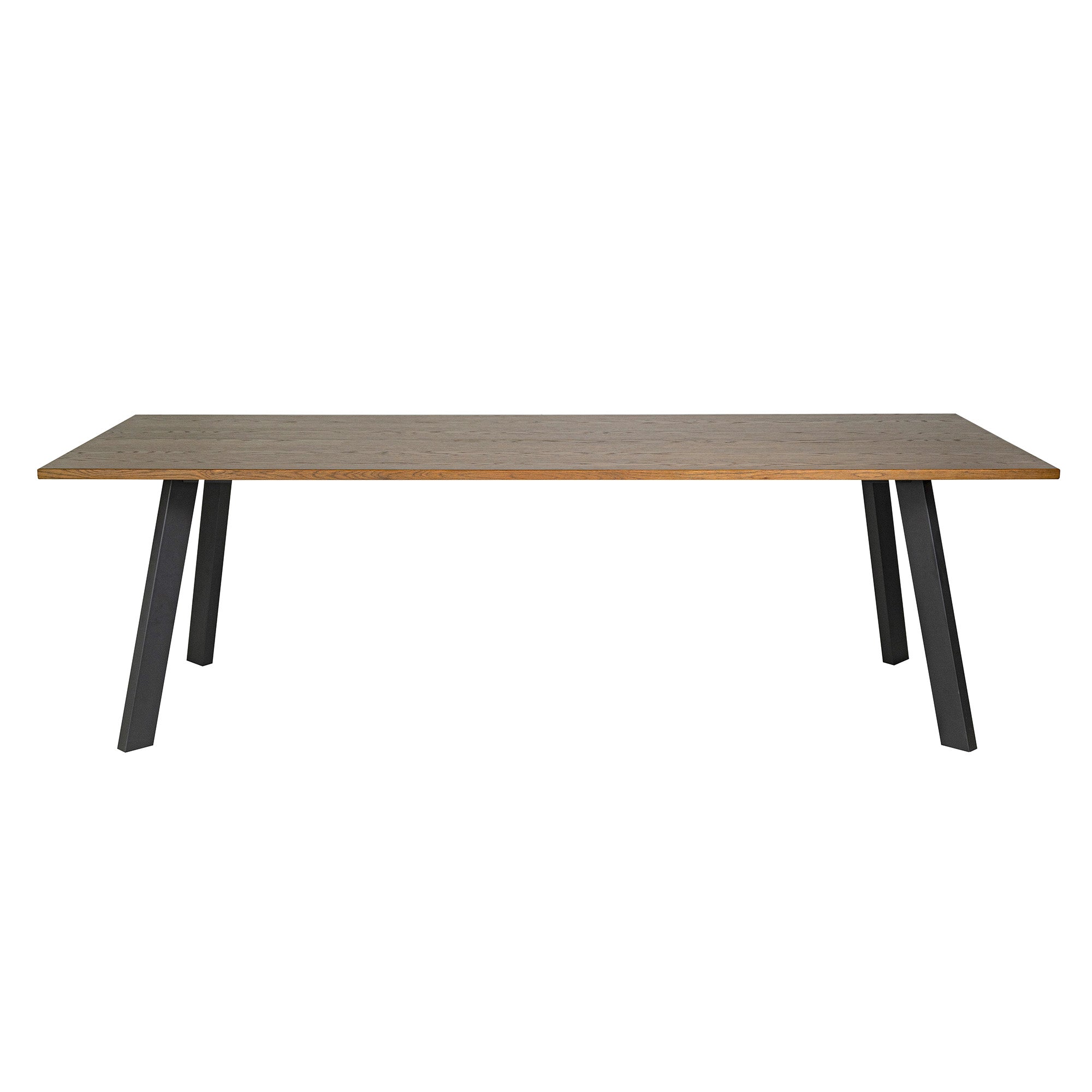 Dino matbord 240x95, brunbetsad ekfanér/svarta metall ben