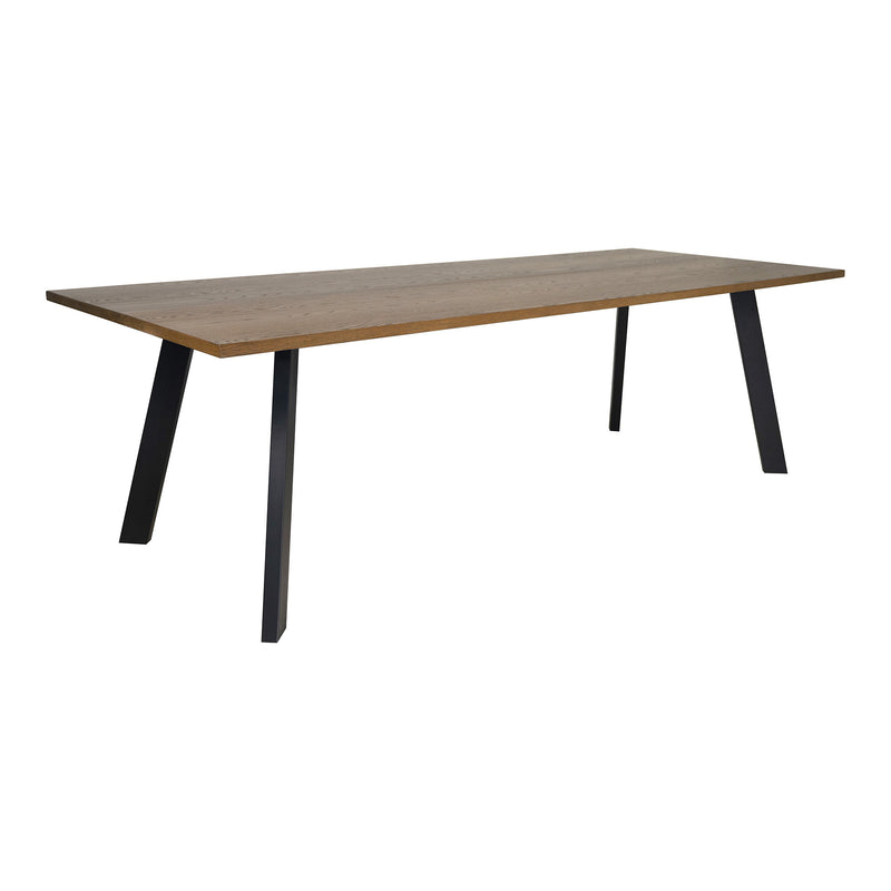 Dino matbord 240x95, brunbetsad ekfanér/svarta metall ben