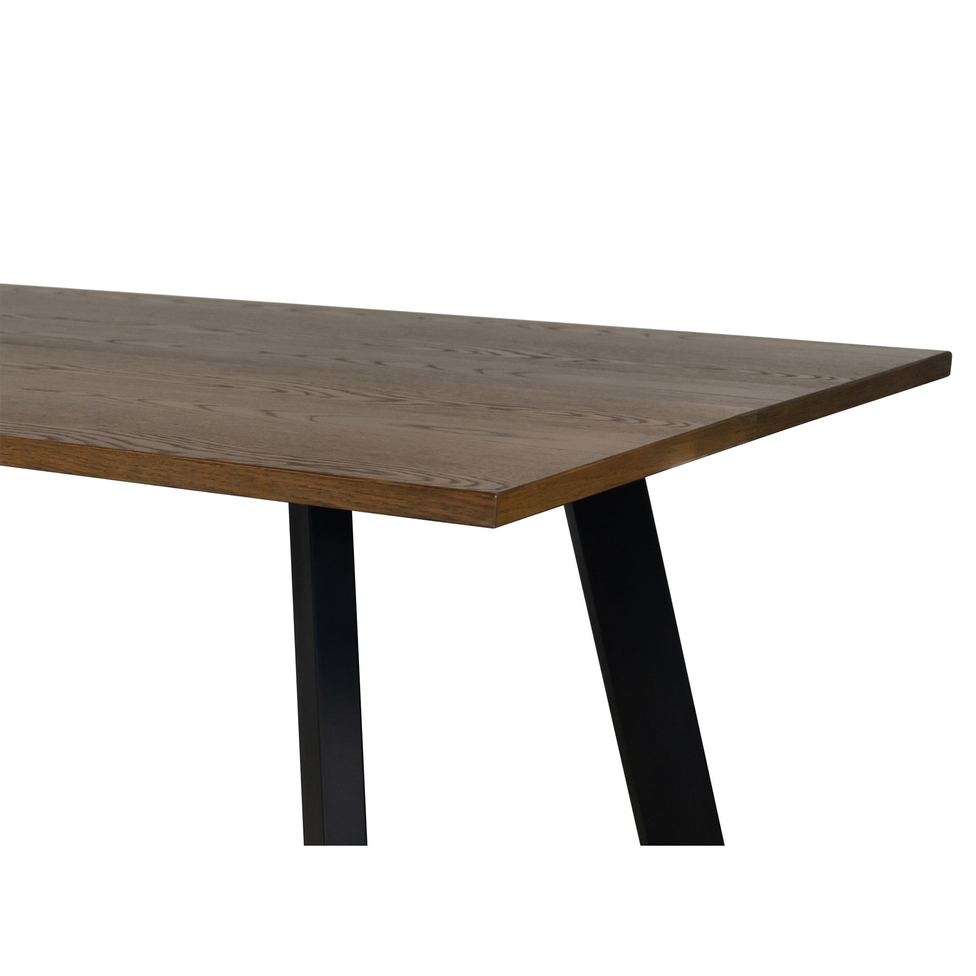 Dino matbord 240x95, brunbetsad ekfanér/svarta metall ben