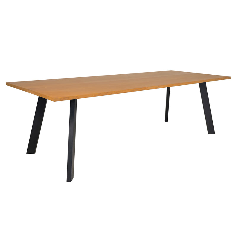 Dino matbord 240x95, oljad ekfanér/svarta metall ben