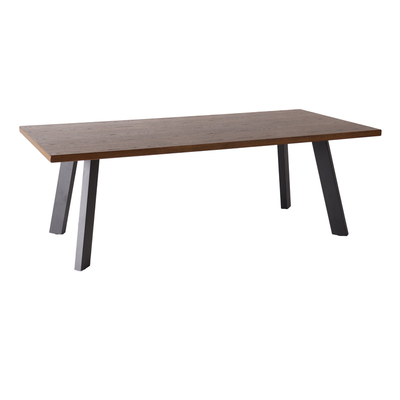 Dino soffbord 130×65 brunbetsad ekfanér/svarta metall ben